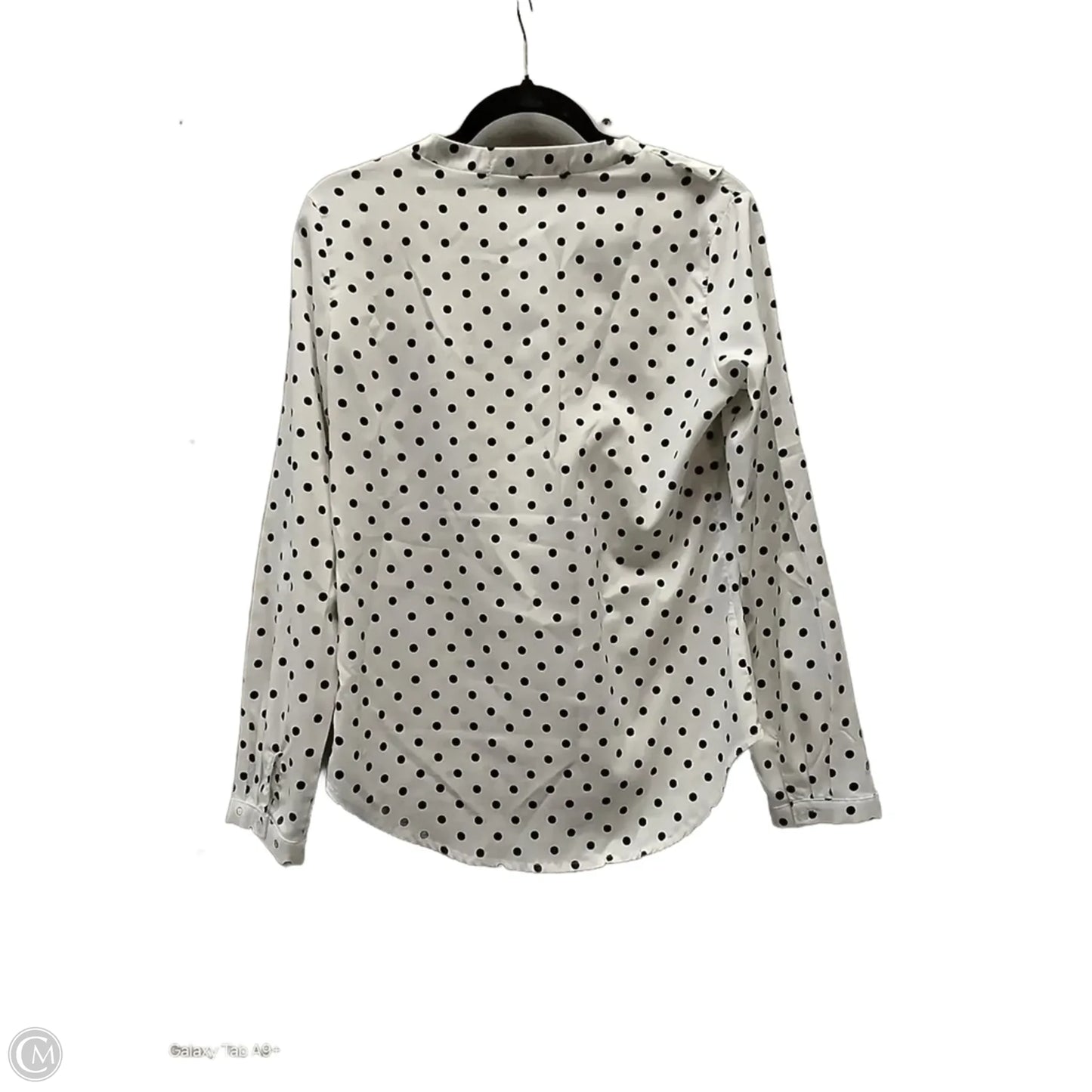 Blouse Long Sleeve By Clothes Mentor In Polkadot Pattern, Size: L
