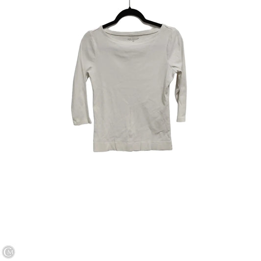 Top Long Sleeve By Ann Taylor In White, Size: M