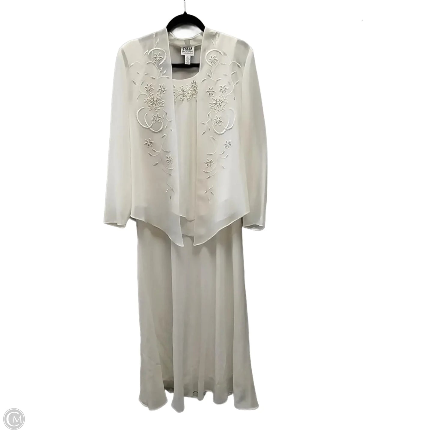 Dress Set 2pc By R And M Richards In Cream, Size: 12