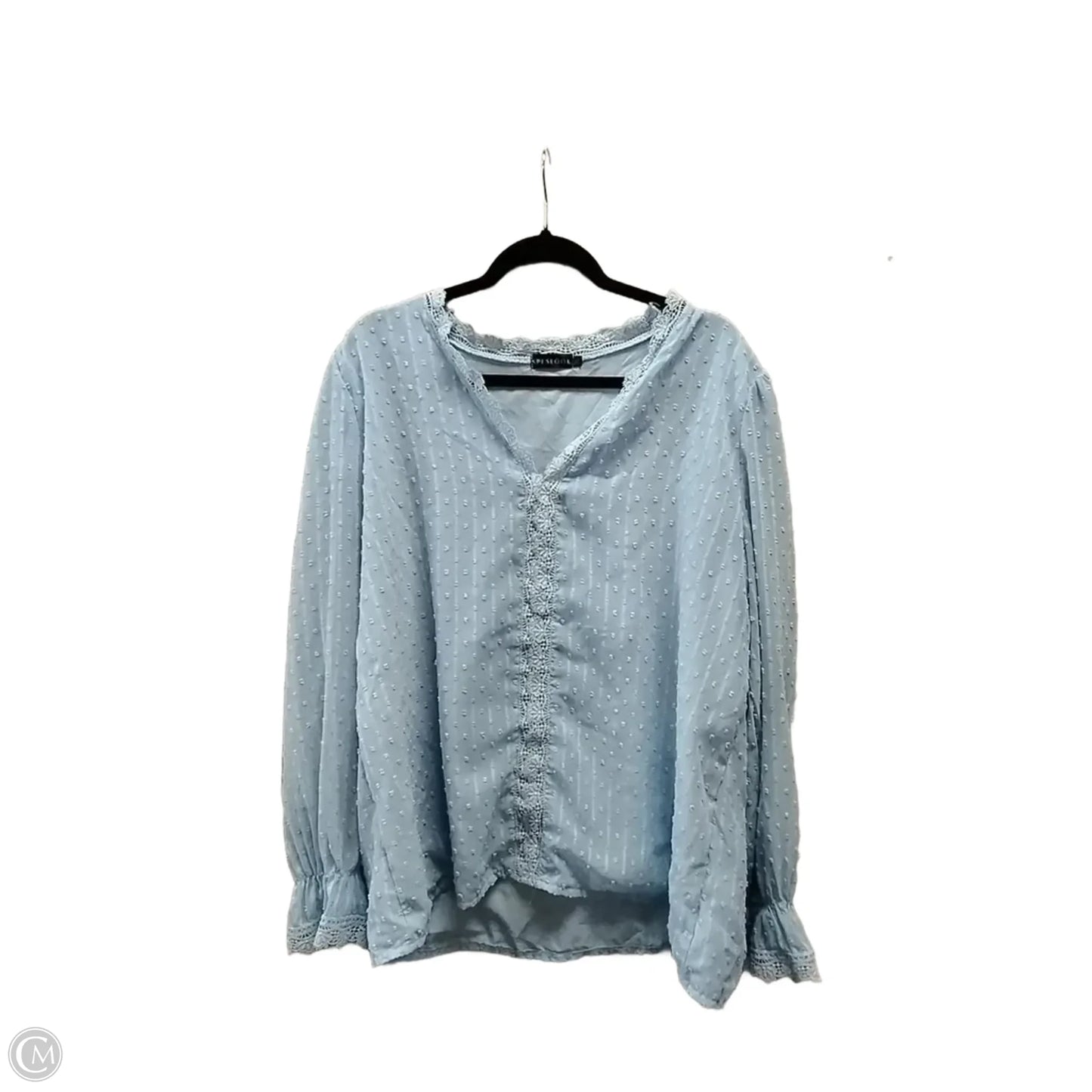 Blouse Long Sleeve By Clothes Mentor In Blue, Size: 2x