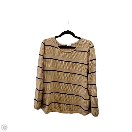 Sweater By Chicos In Striped Pattern, Size: L