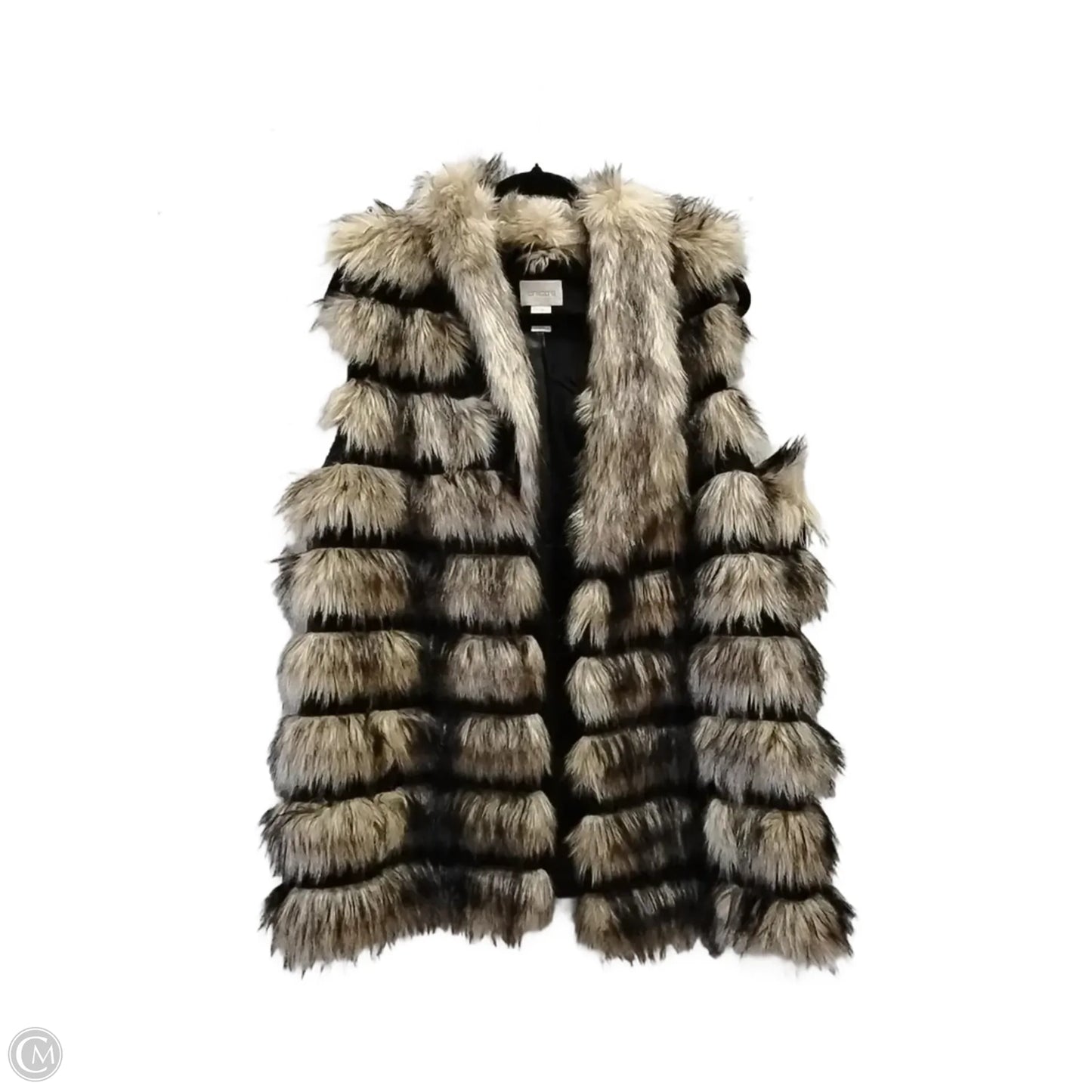 Vest Faux Fur & Sherpa By Chicos In Brown, Size: 3