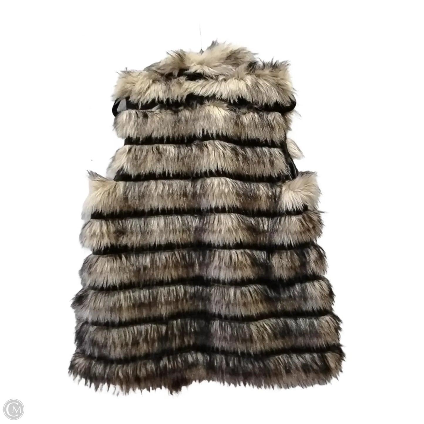 Vest Faux Fur & Sherpa By Chicos In Brown, Size: 3