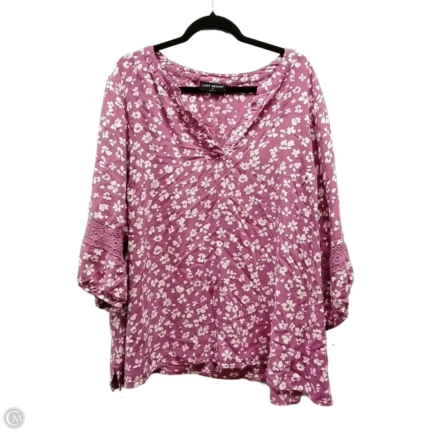 Top Short Sleeve By Lane Bryant In Floral Print, Size: 24