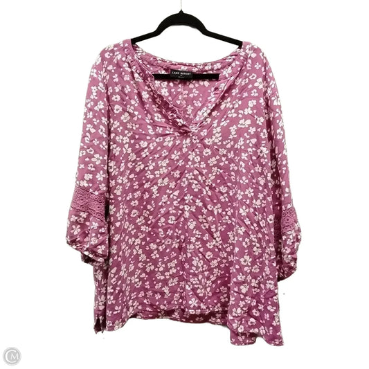 Top Short Sleeve By Lane Bryant In Floral Print, Size: 24
