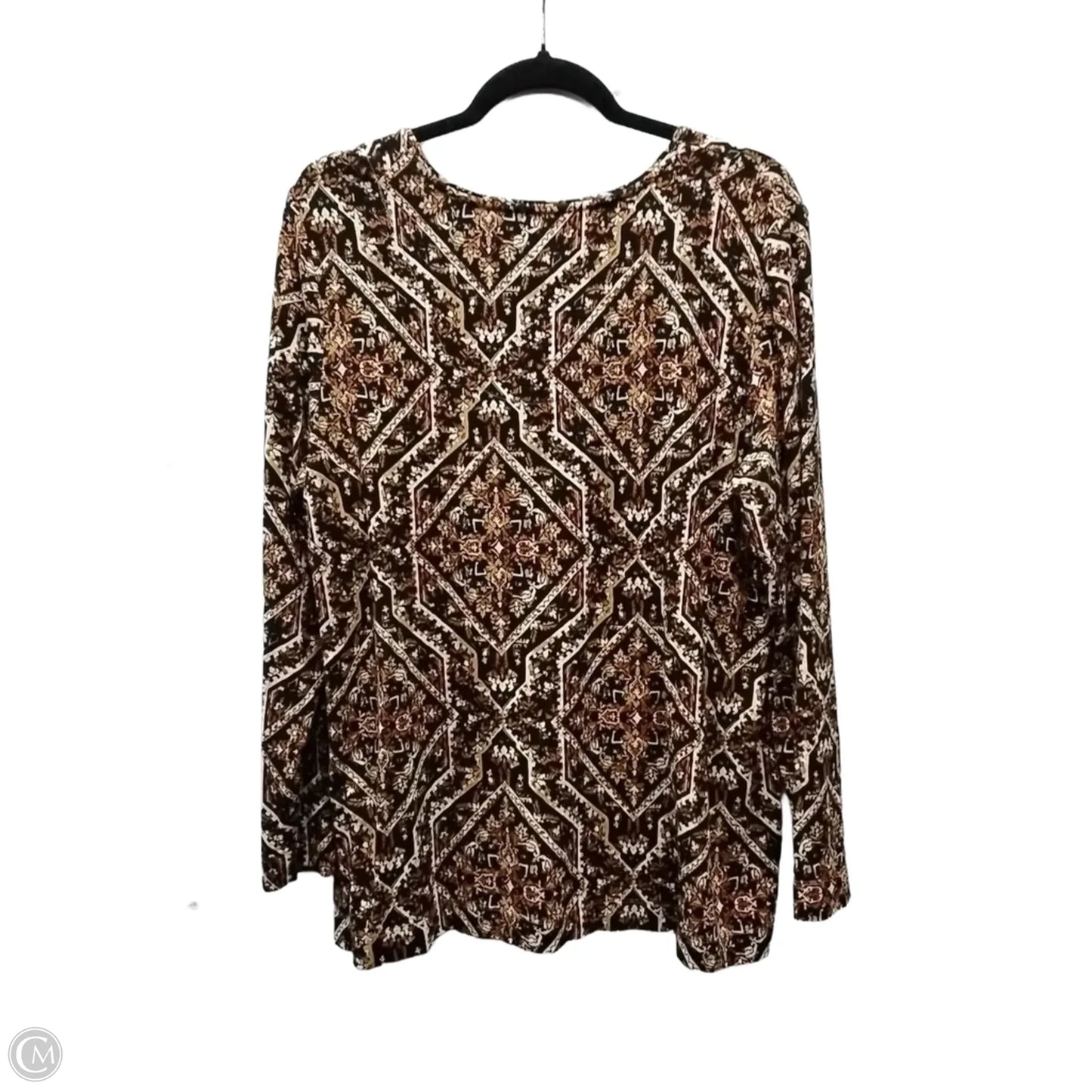 Top Long Sleeve By Chicos In Geometric Pattern, Size: L