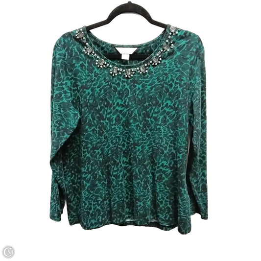 Top Long Sleeve By Christopher And Banks In Green, Size: Xl