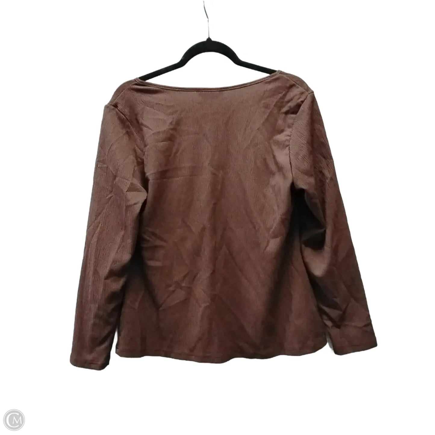 Blouse Long Sleeve By Bloomchic In Brown, Size: L