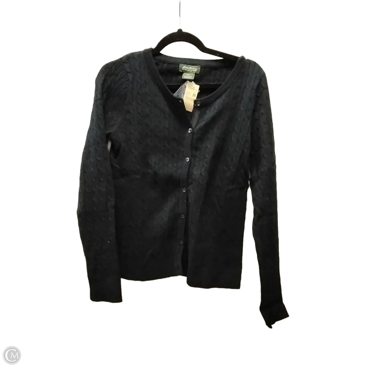 Sweater Cardigan By Eddie Bauer In Black, Size: M