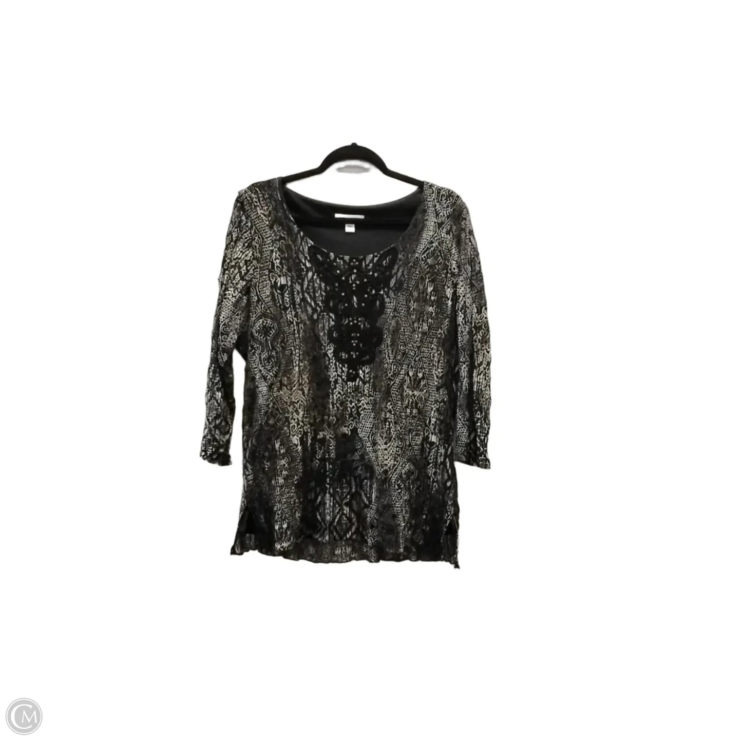 Top Long Sleeve By Coldwater Creek In Snakeskin Print, Size: Xl