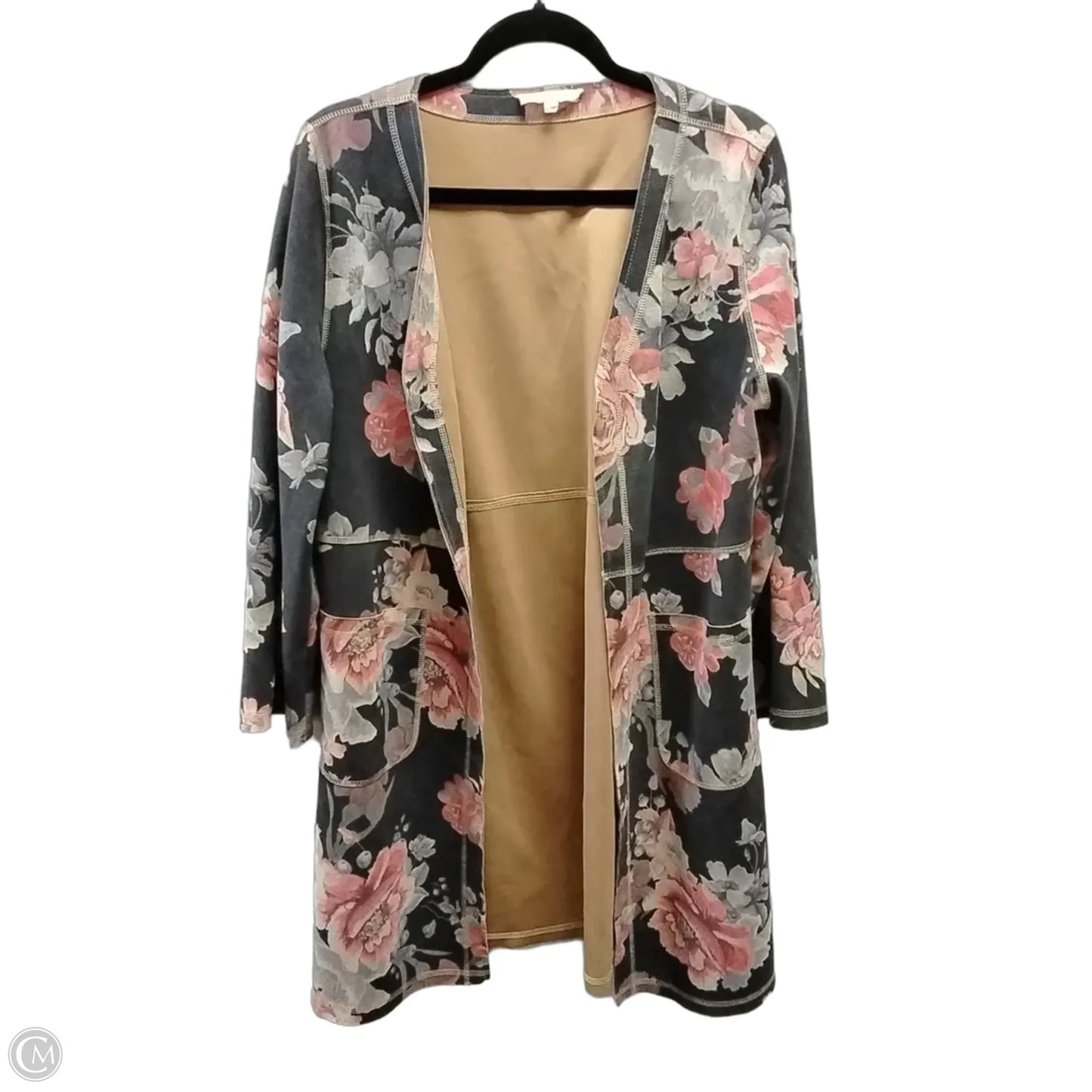 Cardigan By Solitaire In Floral Print, Size: L