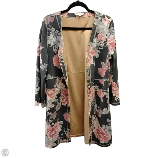 Cardigan By Solitaire In Floral Print, Size: L