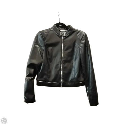 Jacket Leather By Calvin Klein In Black, Size: 6