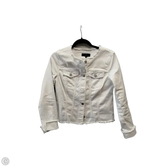 Jacket Denim By Talbots In White, Size: Xs