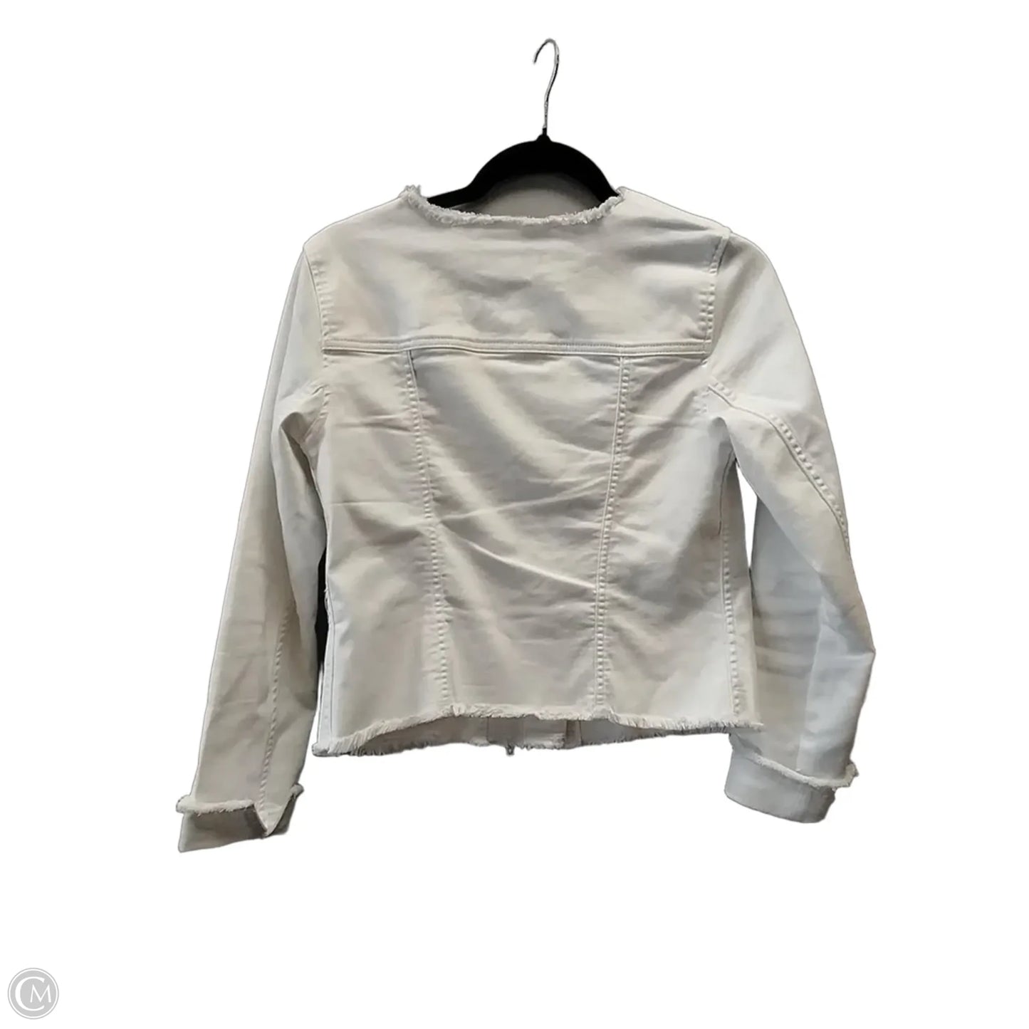 Jacket Denim By Talbots In White, Size: Xs