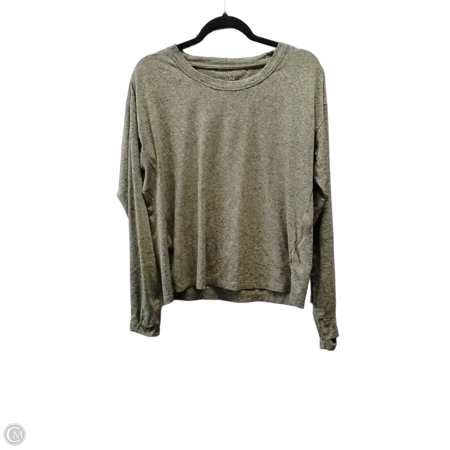 Athletic Top Long Sleeve Collar By Athleta In Green, Size: M