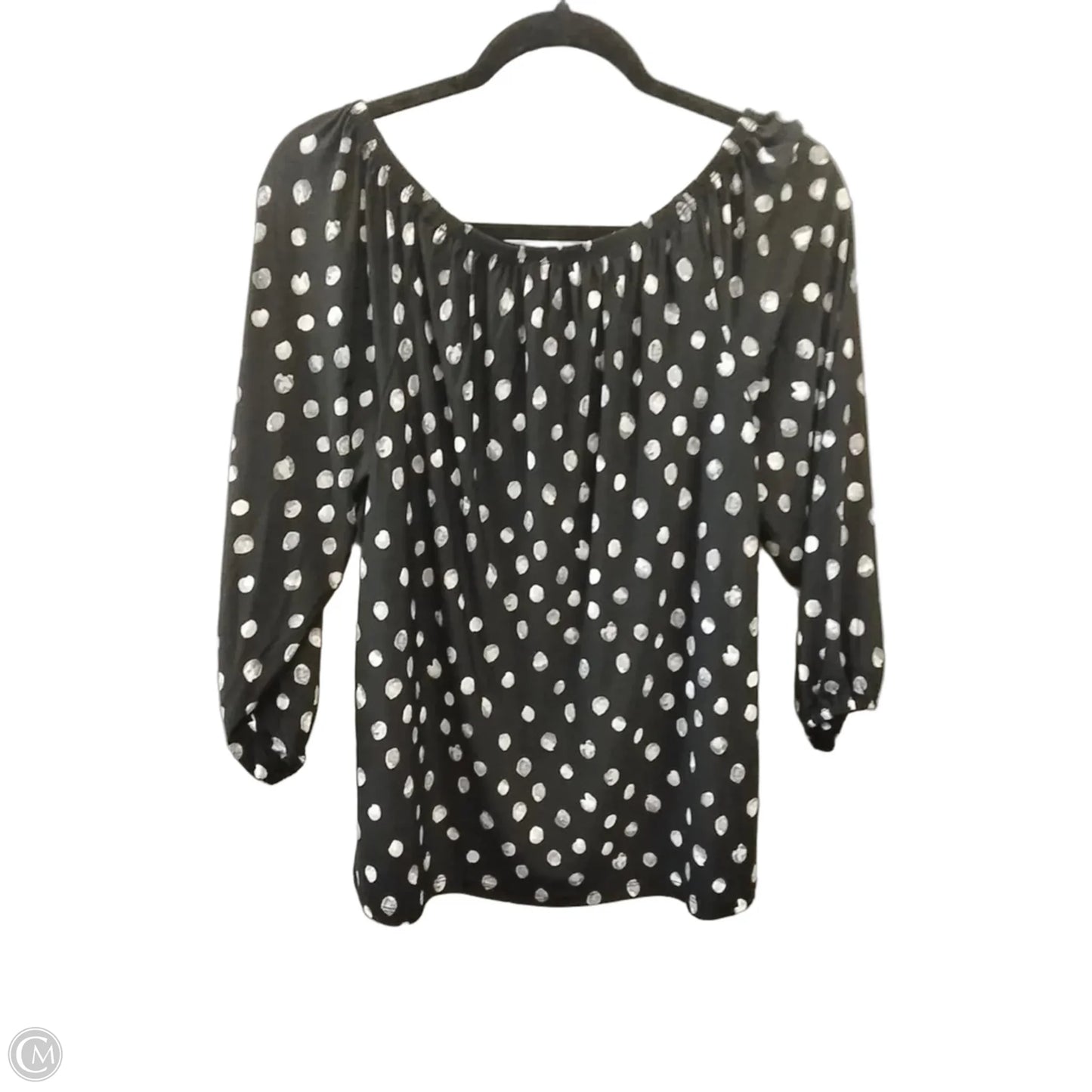 Top Long Sleeve By Anne Klein In Polkadot Pattern, Size: S
