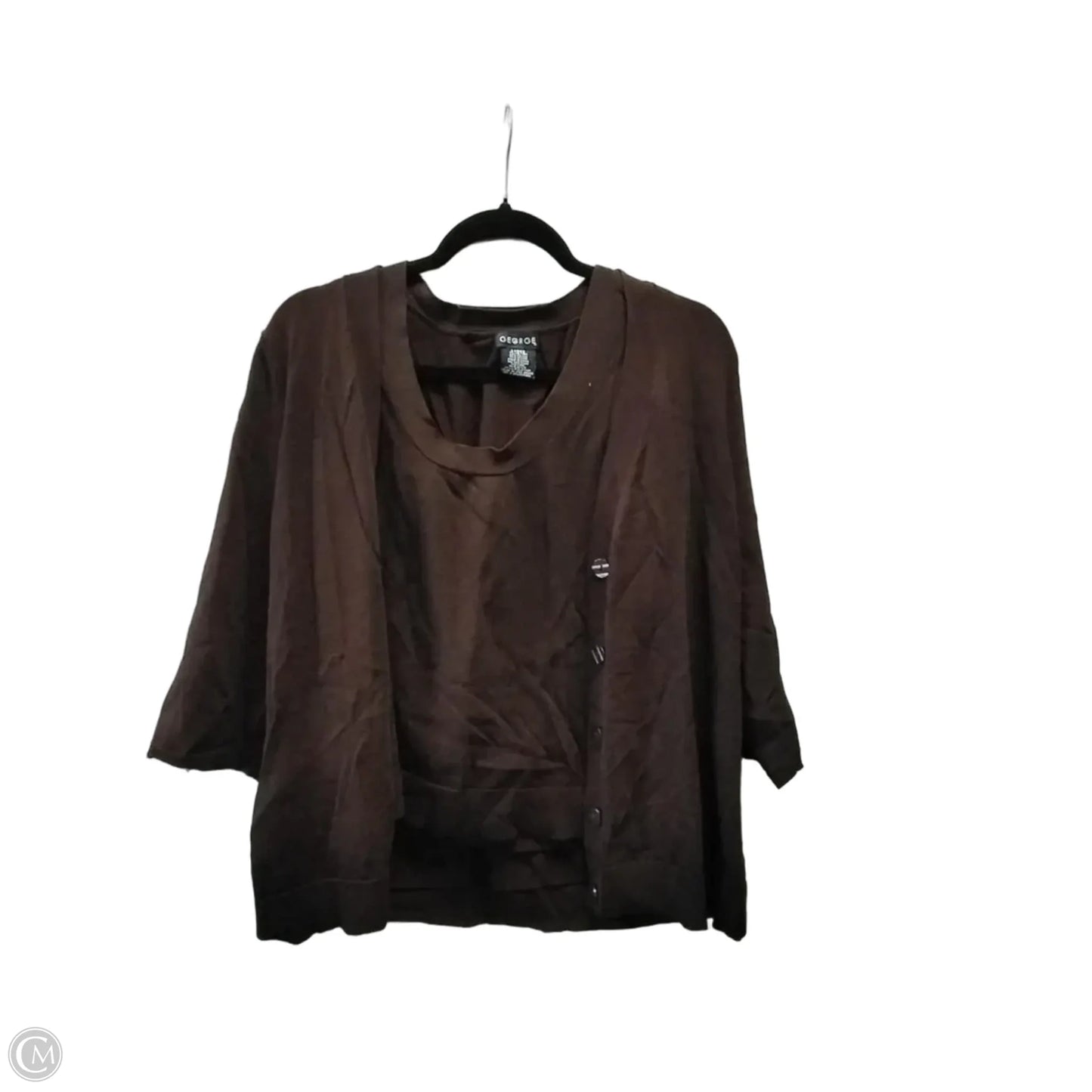 Top 2pc Short Sleeve By George In Brown, Size: L