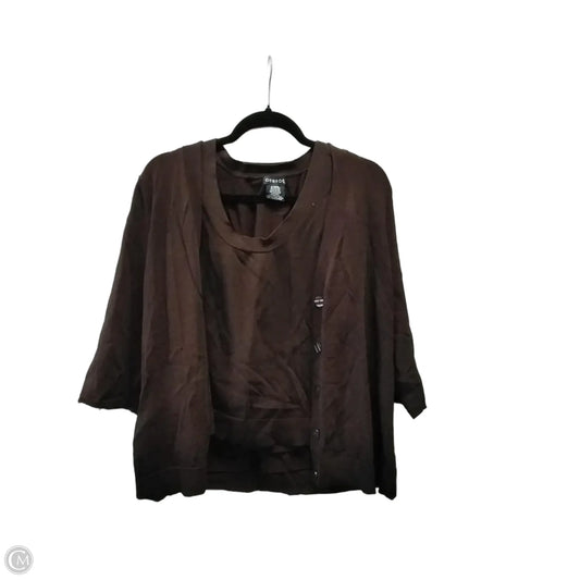 Top 2pc Short Sleeve By George In Brown, Size: L