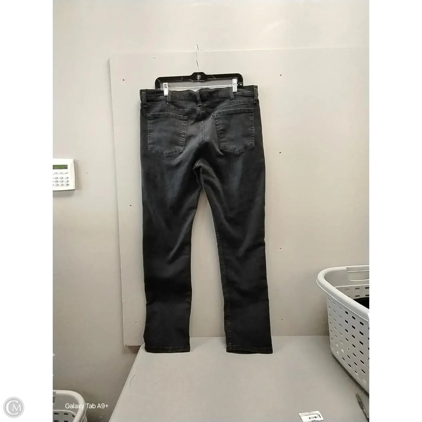 Jeans Straight By George In Black Denim, Size: 14