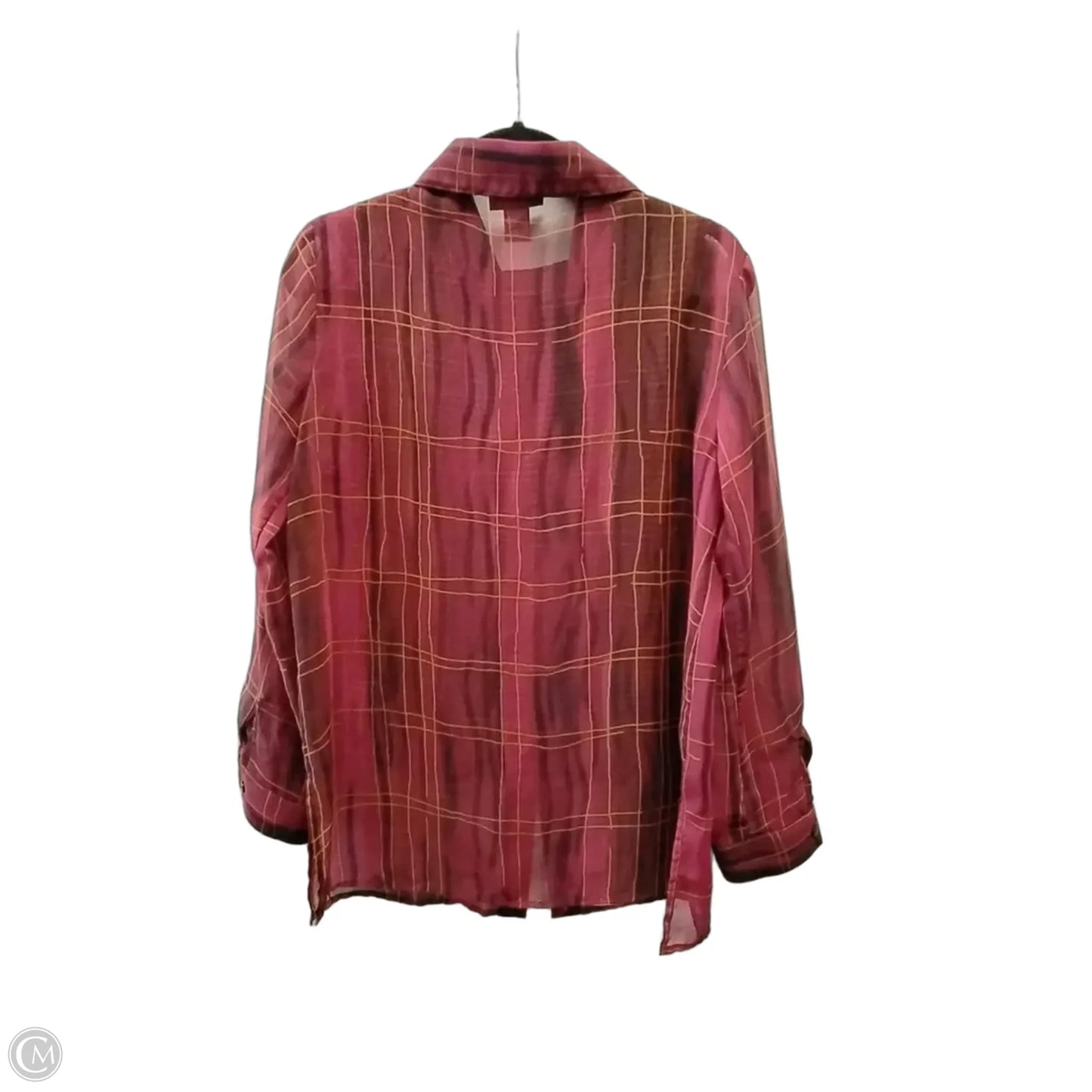 Top 2pc Long Sleeve By Notations In Plaid Pattern, Size: S