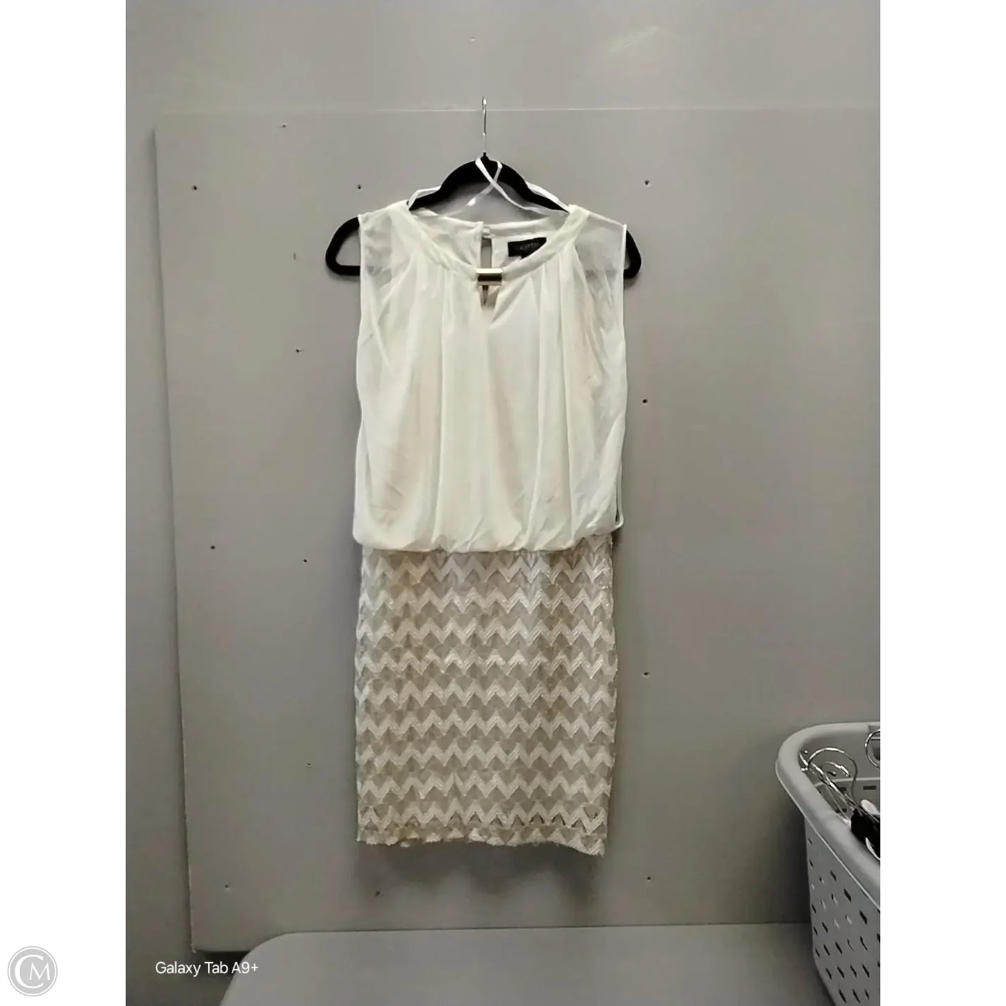 Dress Party Midi By Perceptions In Cream, Size: 8p