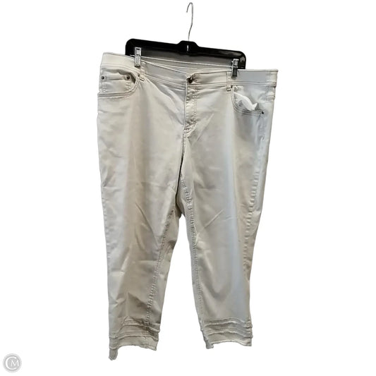 Jeans Cropped By Cj Banks In White Denim, Size: 20