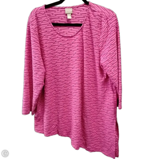 Top Long Sleeve By Chicos In Pink, Size: Xl