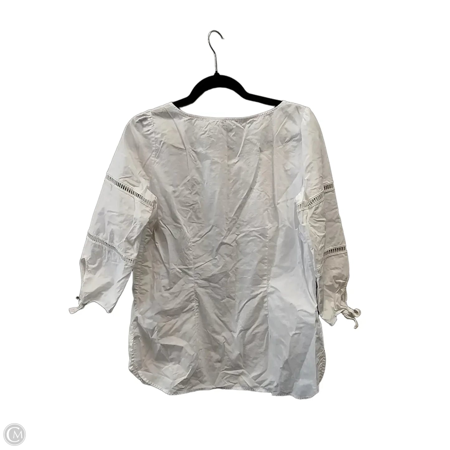 Top Long Sleeve By Talbots In White, Size: M