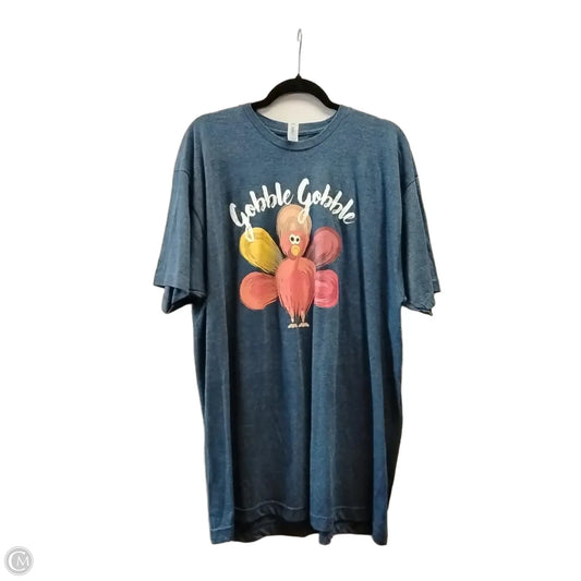 Top Short Sleeve By Tultex In Blue, Size: Xxl