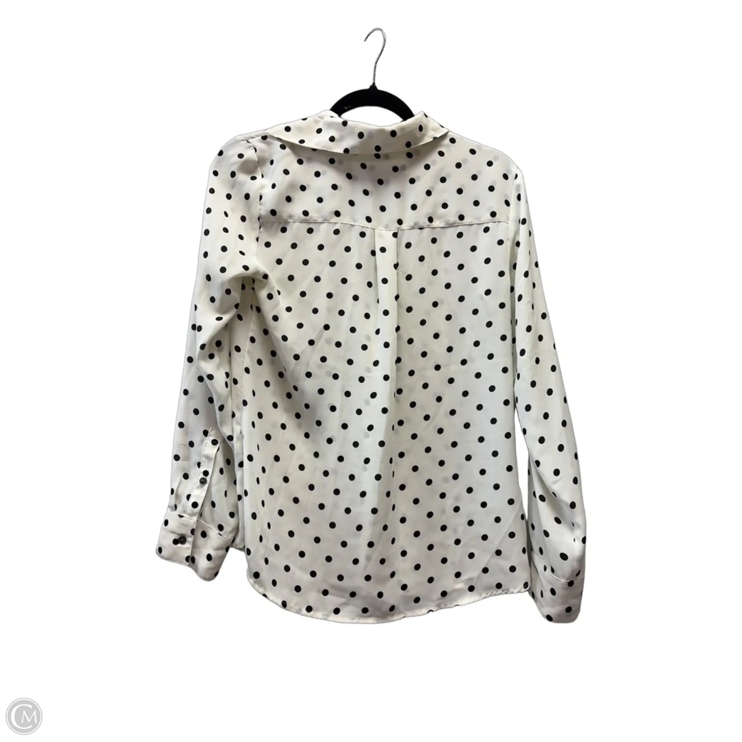 Top Long Sleeve By Express In Polkadot Pattern, Size: S