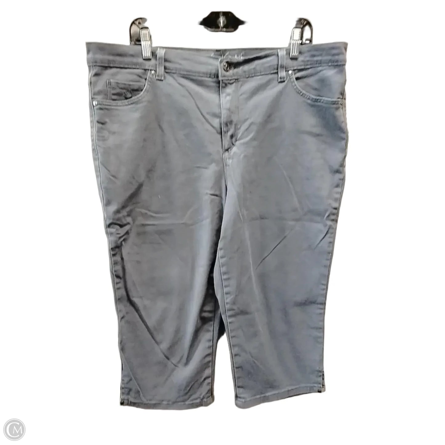 Jeans Cropped By Gloria Vanderbilt In Grey, Size: 16