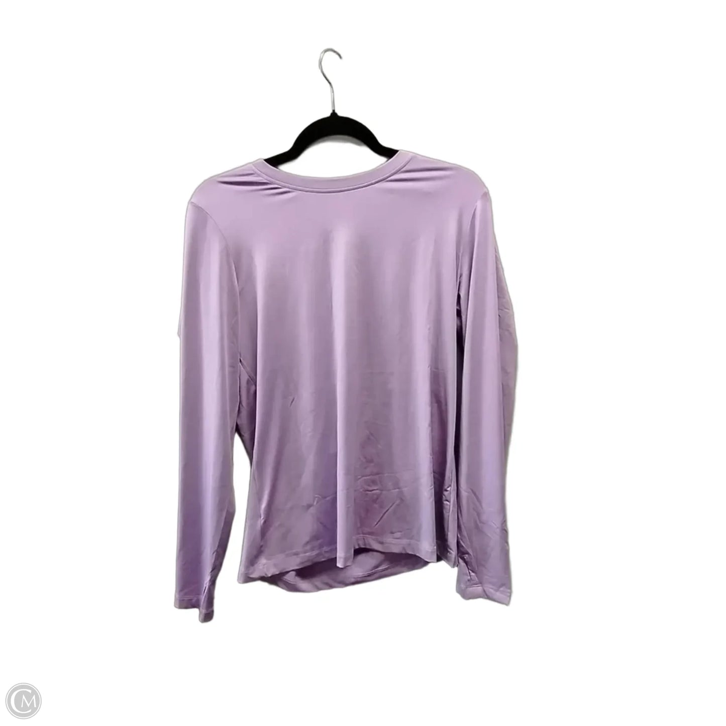 Athletic Top Long Sleeve Collar By Cme In Purple, Size: M
