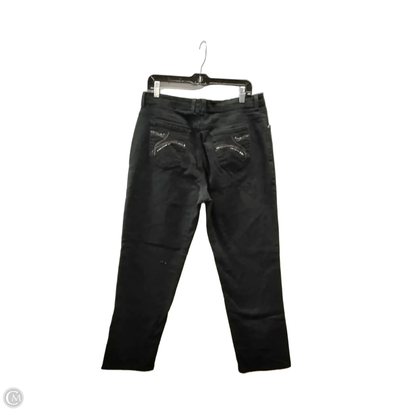 Jeans Straight By Gloria Vanderbilt In Black Denim, Size: 16