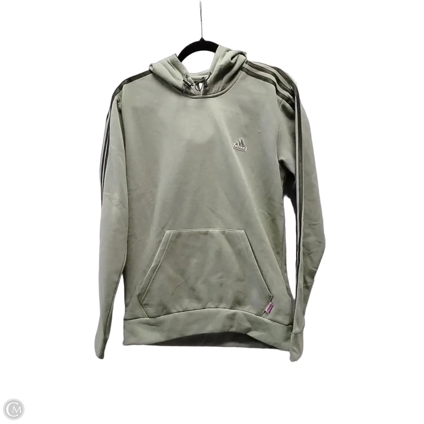 Athletic Sweatshirt Hoodie By Adidas In Green, Size: S