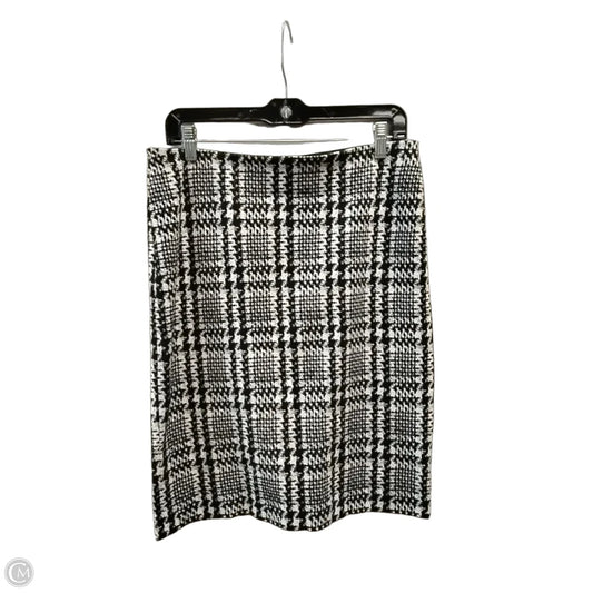 Skirt Midi By Ann Taylor In Black & White, Size: 8