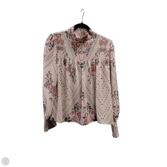 Blouse Long Sleeve By Living Doll In Floral Print, Size: M