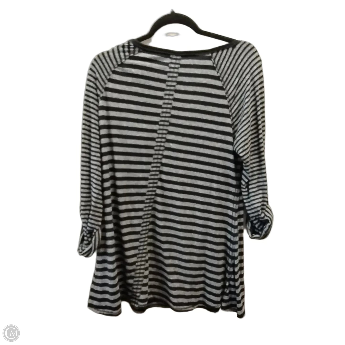 Top Long Sleeve By Calvin Klein In Striped Pattern, Size: M