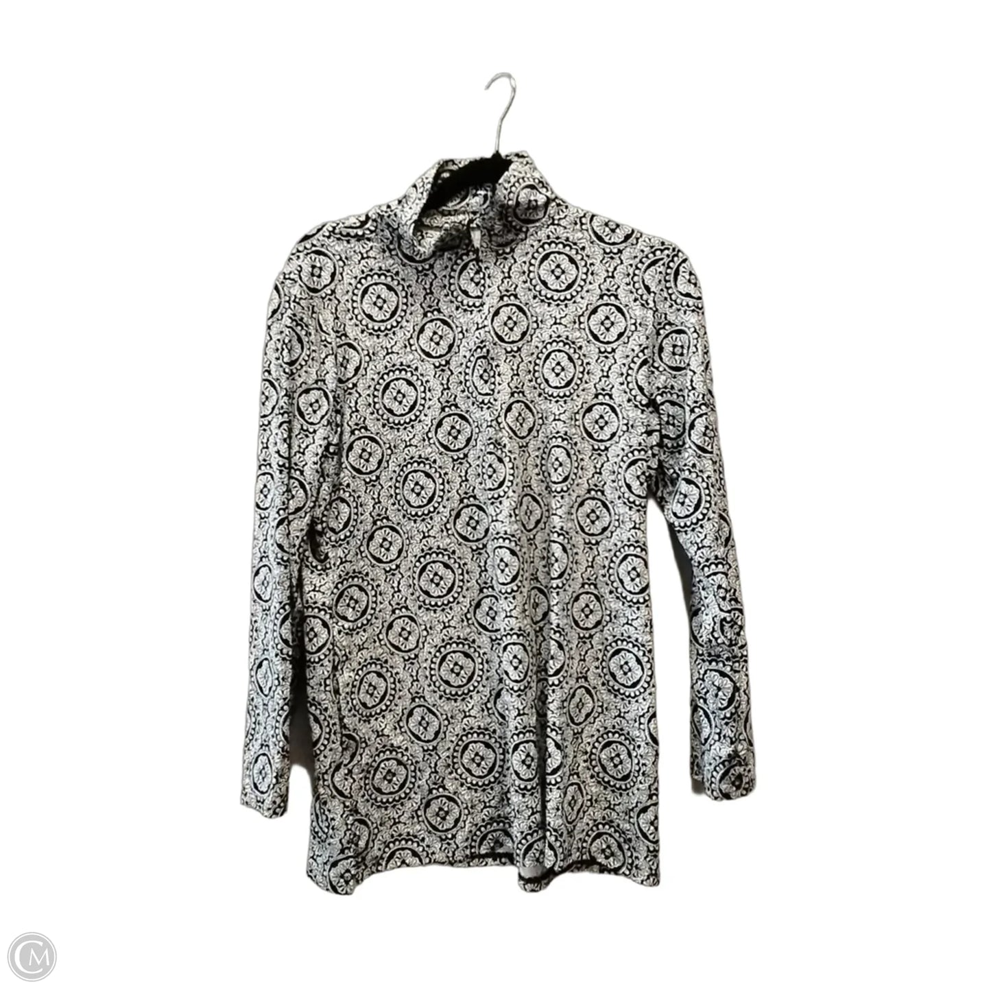Athletic Jacket By Lands End In Black & White, Size: M