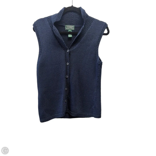 Sweater Short Sleeve By Ralph Lauren In Navy, Size: S