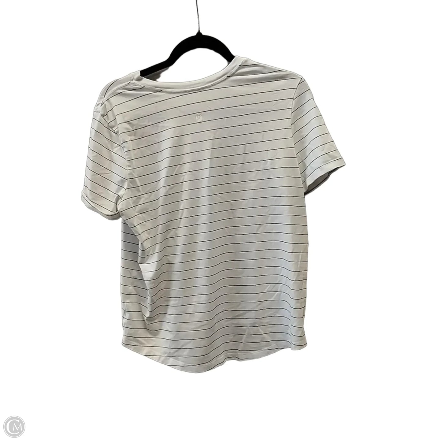 Athletic Top Short Sleeve By Lululemon In Striped Pattern, Size: S