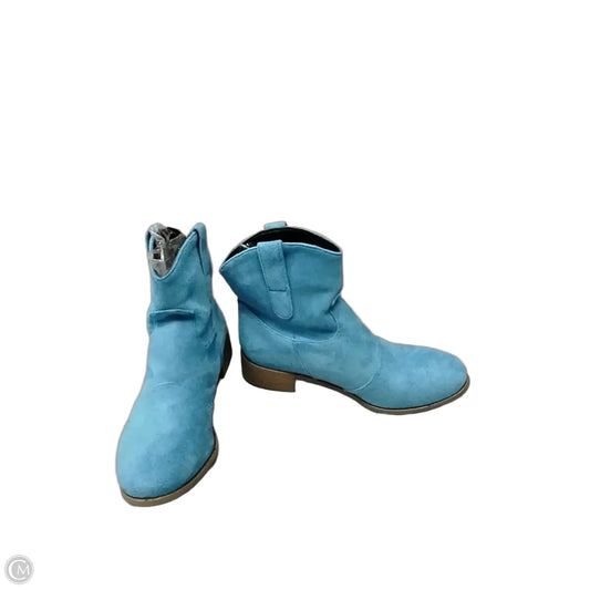 Boots Mid-calf Heels By Cme In Blue, Size: 8