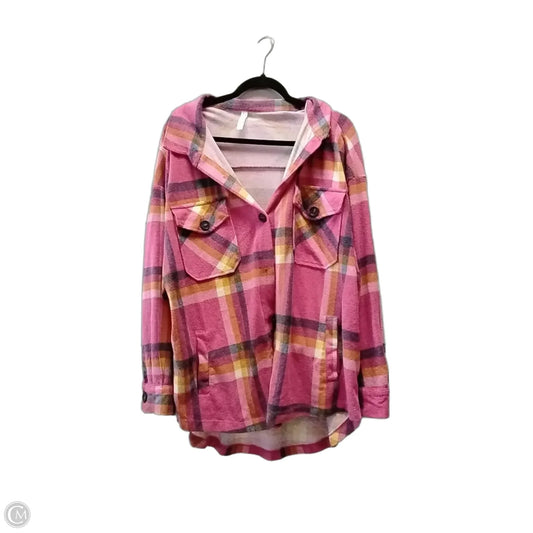Top Long Sleeve By Zenana In Plaid Pattern, Size: 1x