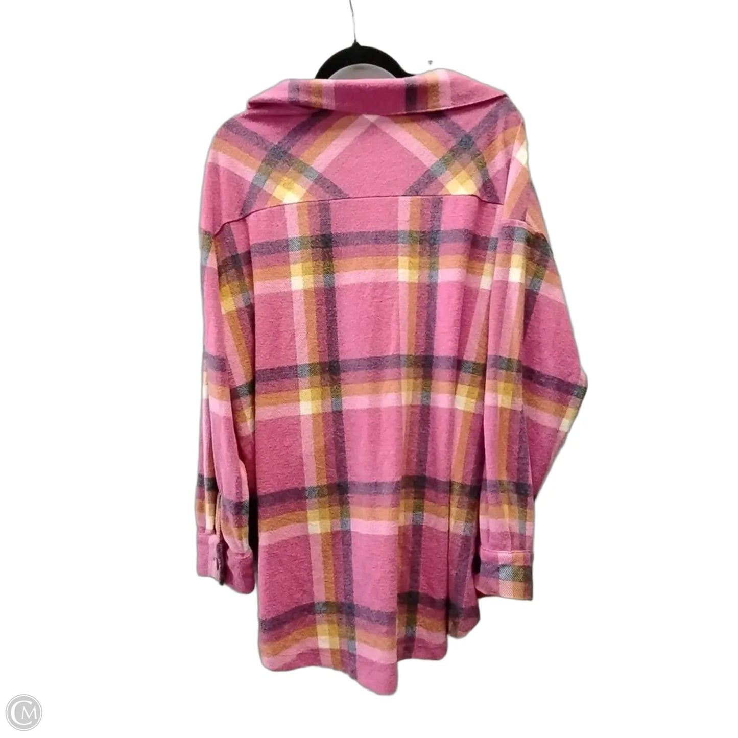 Top Long Sleeve By Zenana In Plaid Pattern, Size: 1x