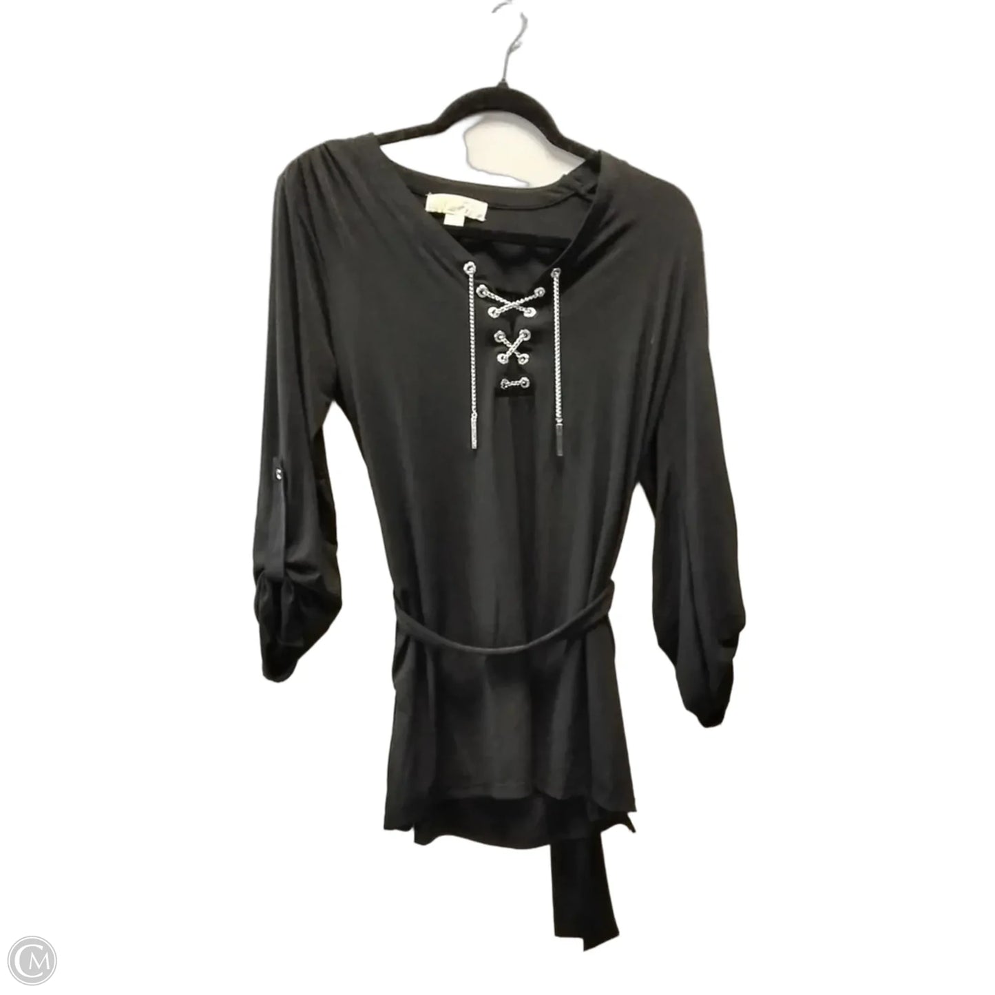 Top Long Sleeve Designer By Michael Kors In Black, Size: M