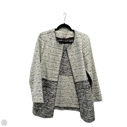 Jacket Fleece By Talbots In Black & White, Size: 12