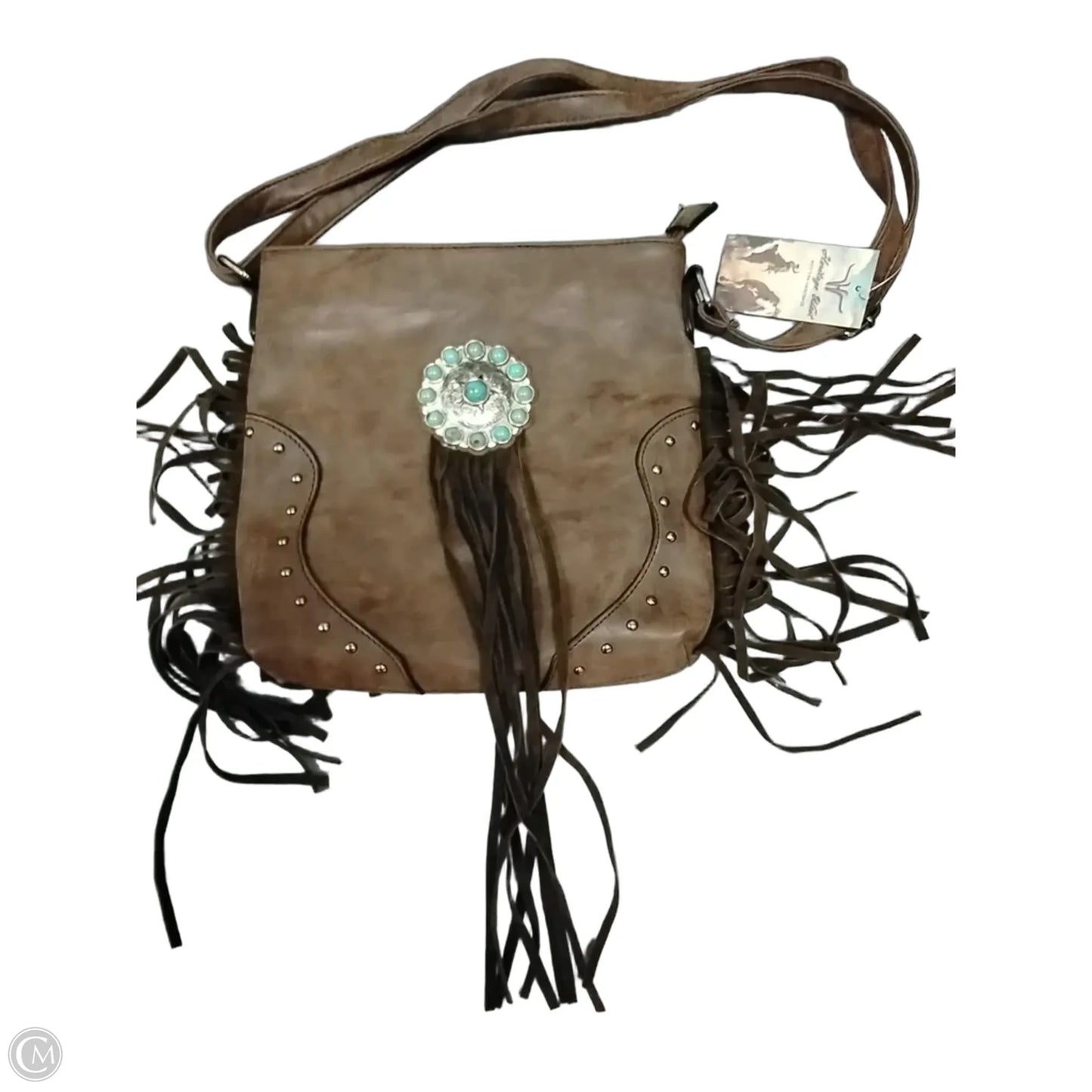 Handbag Leather By Cme, Size: Medium