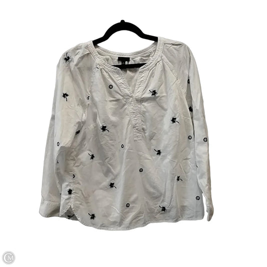 Top Long Sleeve By Talbots In White, Size: Mp