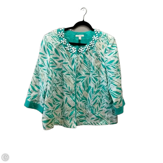Jacket Other By Jm Collections In Teal, Size: 16