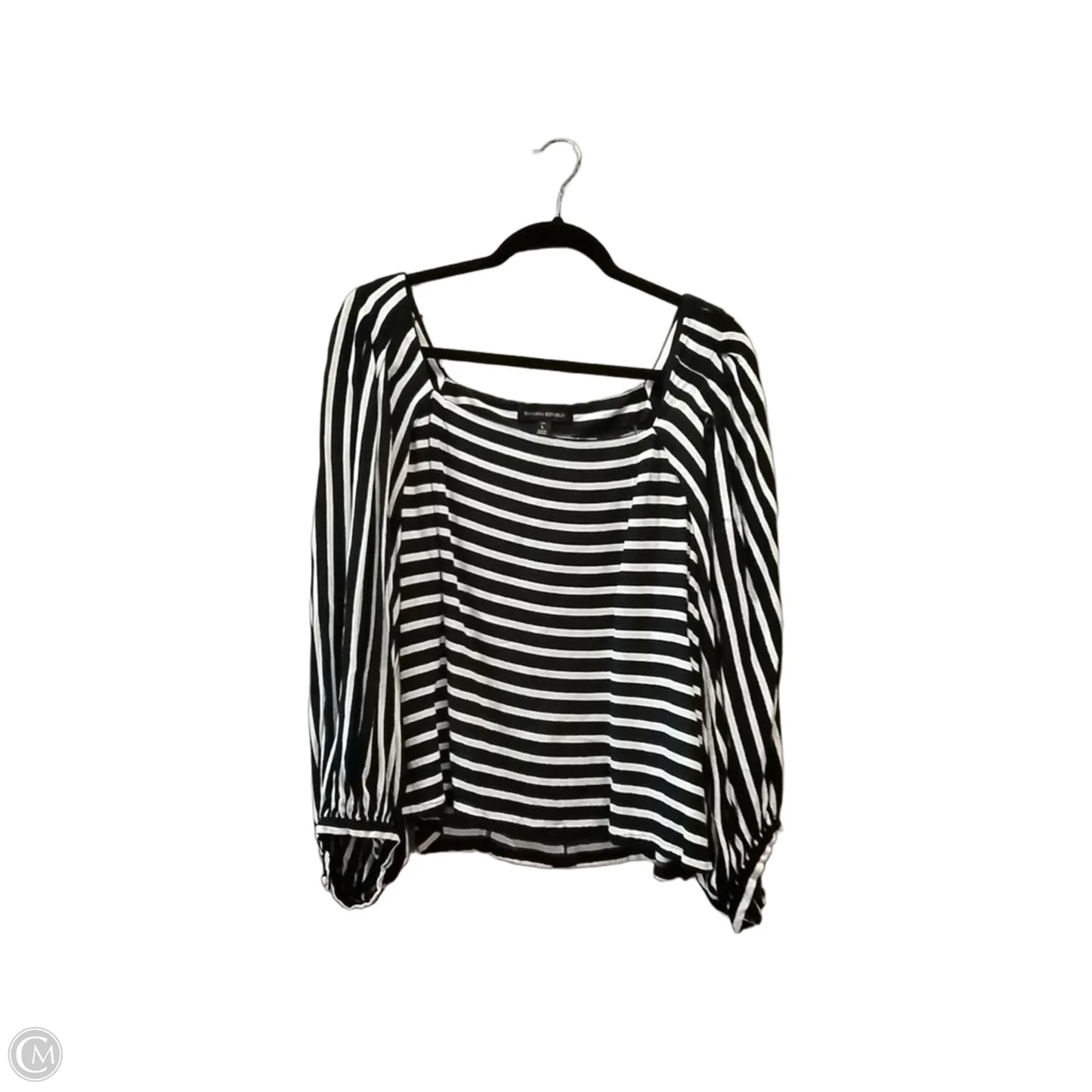 Top Long Sleeve By Banana Republic In Striped Pattern, Size: L